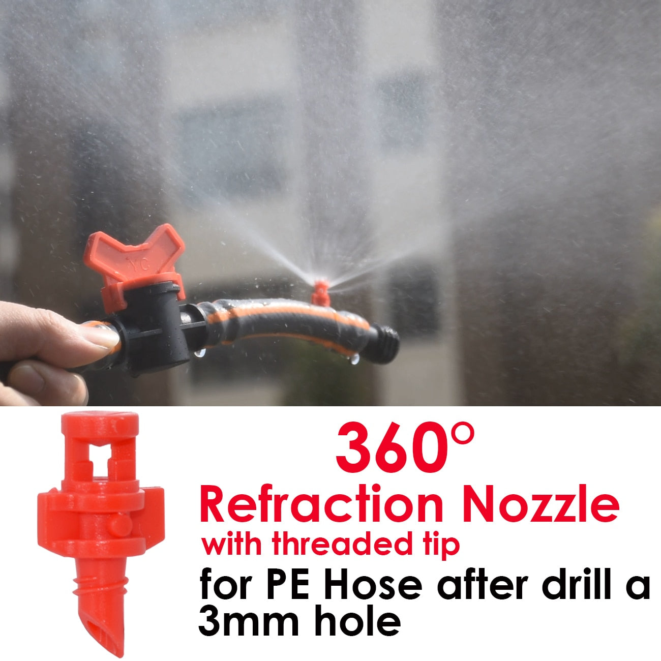 KESLA 20PCS Degree Refraction Nozzle Sprinkler Head 90/180/360