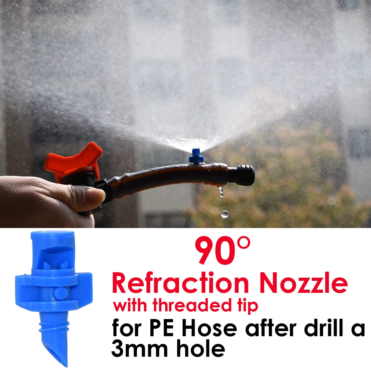 KESLA 20PCS Degree Refraction Nozzle Sprinkler Head 90/180/360