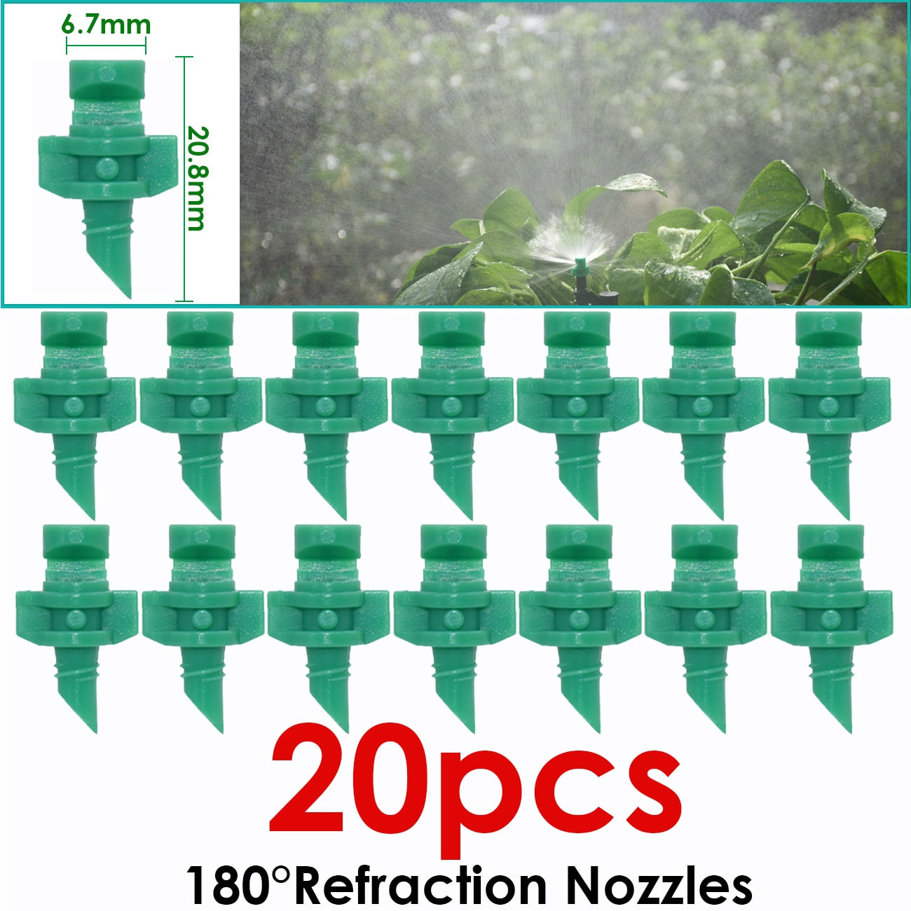 KESLA 20PCS Degree Refraction Nozzle Sprinkler Head 90/180/360