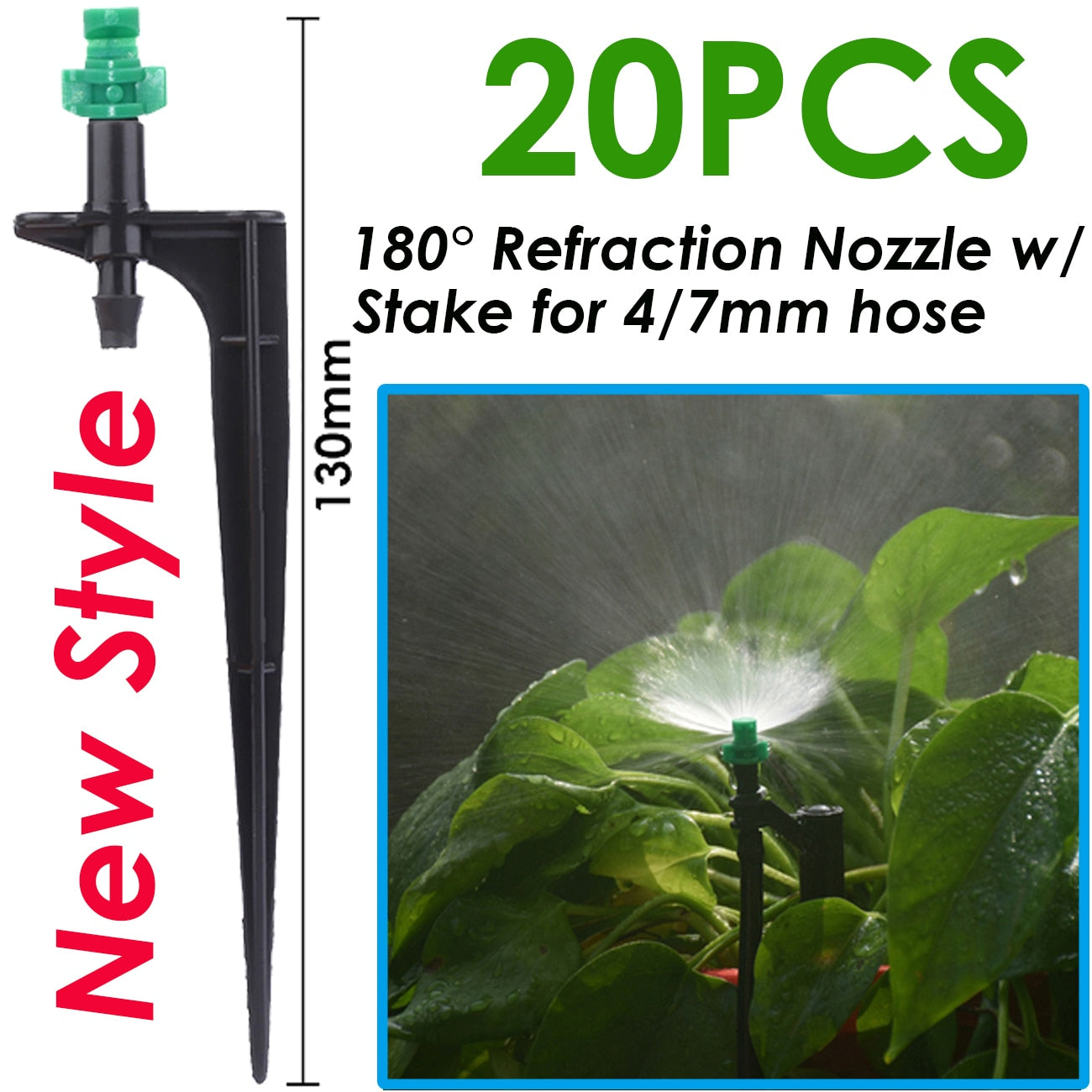 KESLA 20PCS Degree Refraction Nozzle Sprinkler Head 90/180/360